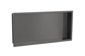 Just Taps Vos 600mm x 300mm Shower Niche Brushed Black