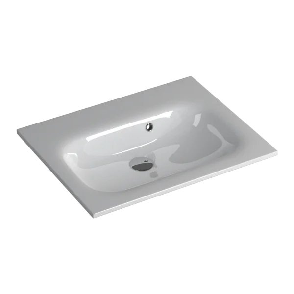 Faeber Silkstone Pearl 600mm Single Central Gloss Basin