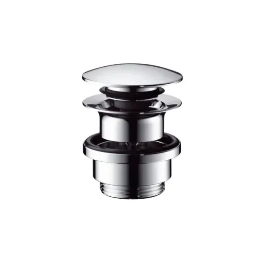 Hansgrohe Basin Waste Push Open Brasschrome detail view - Image 2