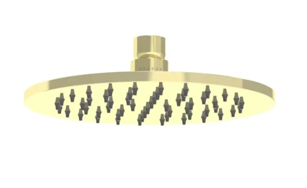 Saneux Cos 200x8mm Round Shower Head - Brushed Brass product image - Image 1