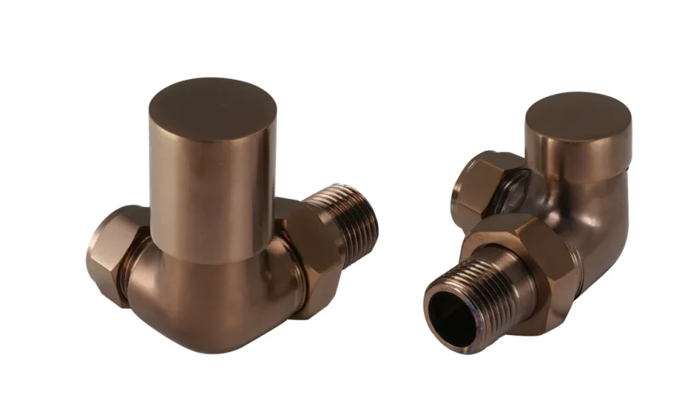 JTP Corner radiator valves brushed bronze product image - Image 1