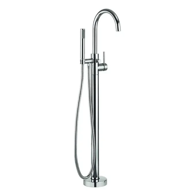 Cubico Trajan Floorstanding Bath Shower Mixer with Shower Kit Chrome product image - Image 1