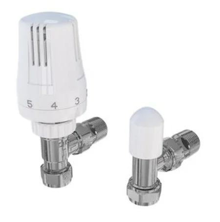 Eastbrook 15mm Angled Trv And Lockshield Valve Chrome/gloss White