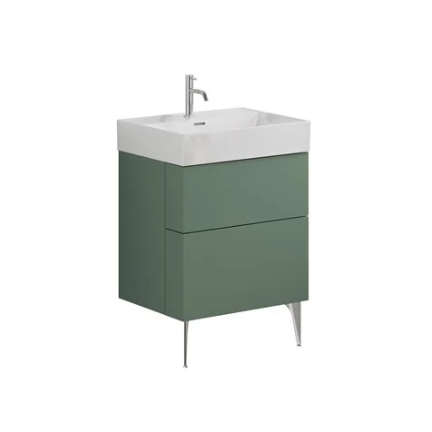 Crosswater Avenue Two Drawer Wall Hung Vanity 600mm Sage Green