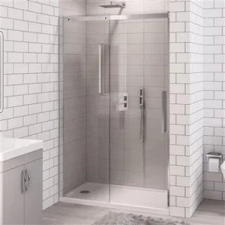 Eastbrook Corniche 2000x1400 8mm Semi-frameless Sliding Door Chrome