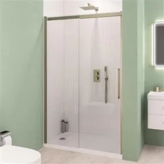 Eastbrook Corniche 2000x1700 8mm Semi-frameless Sliding Door Brushed Brass