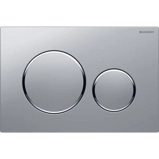 Geberit Sigma20 Round Flush Plate For Dual Flush - Matt Chrome With Gloss Chrome Detail
