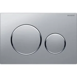 Geberit Sigma20 Round Flush Plate For Dual Flush - Matt Chrome With Gloss Chrome Detail