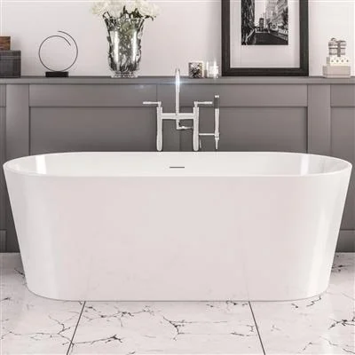 Eastbrook Lambeth Freestanding Bath 1590x740x560mm Inc Waste White