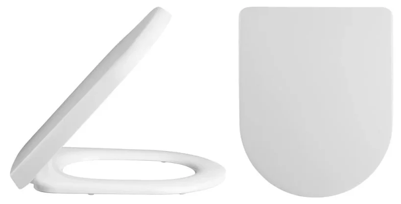 Hudson Reed Luxury D Shape Seat, Sc, Qr, Top Fix White product image - Image 1