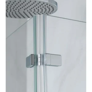 Qualitex Genesis Deluxe 2-Fold Square Chrome Bath Screen - 1350 x 920mm detail view - Image 3
