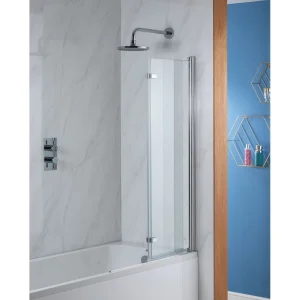 Qualitex Genesis Deluxe 2-Fold Square Chrome Bath Screen - 1350 x 920mm detail view - Image 4