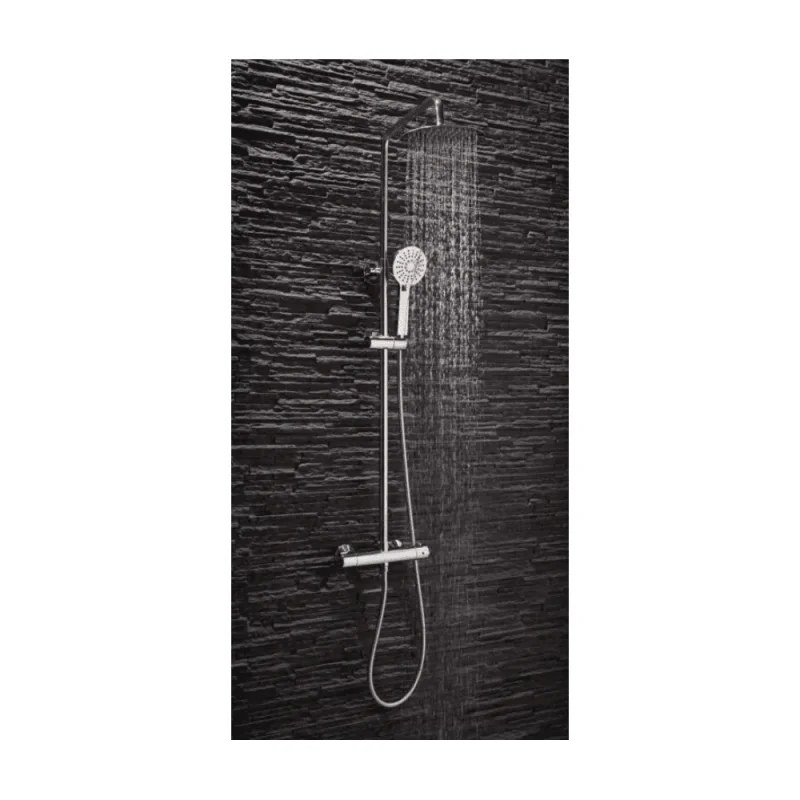 Scudo Round Thermostatic Bar Valve With Adjustable Rigid Riser Wras Approved Shower Valve detail view - Image 1
