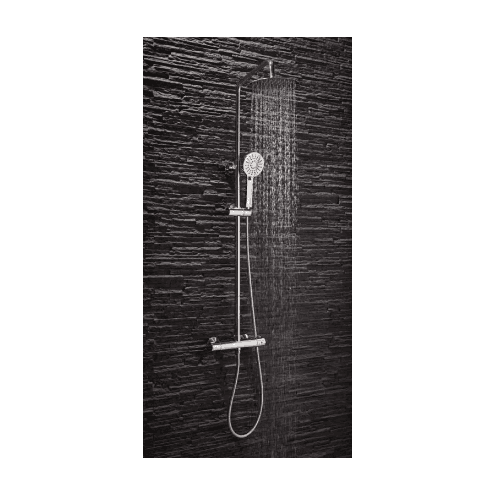 Scudo Round Thermostatic Bar Valve With Adjustable Rigid Riser Wras Approved Shower Valve