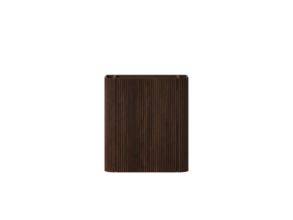 Faeber Lunar Cloakroom Curved Fluted Vanity Unit 450mm - Walnut - Right product image - Image 1