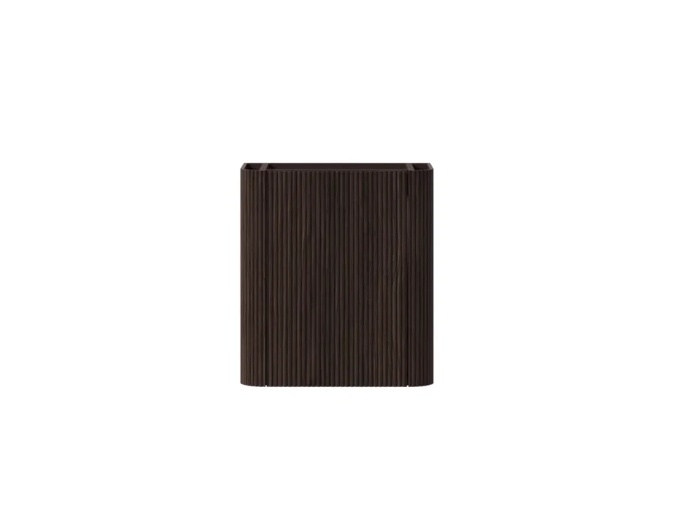 Faeber Lunar Cloakroom Curved Fluted Vanity Unit 450mm - Black Walnut - Left product image - Image 1
