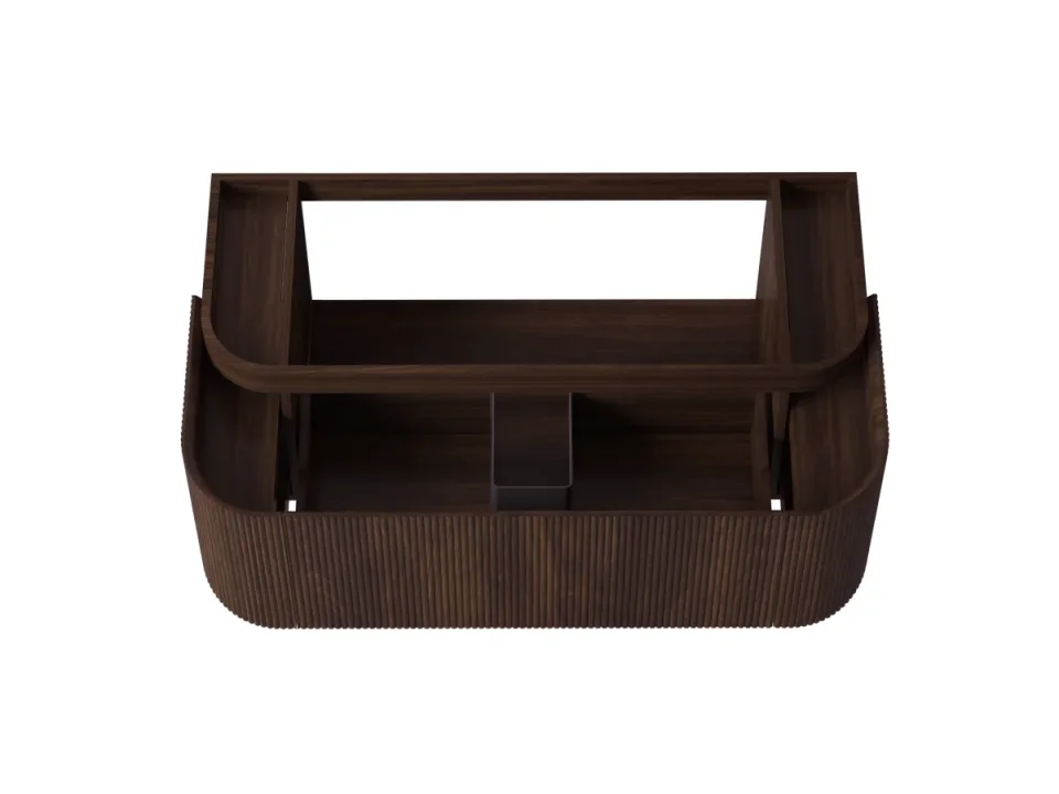 Faeber Lunar 3 Drawer Curved Fluted Vanity Unit 1200mm - Walnut product image - Image 1