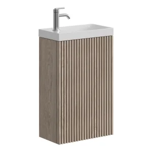 Crosswater Limit 400mm Cloakroom Wall Hung Door Unit Modern Oak
