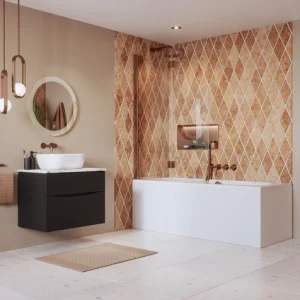 Crosswater Asura Fully Folding Bath Screen Brushed Bronze