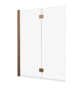 Crosswater Asura Fully Folding Bath Screen Brushed Bronze detail view - Image 2