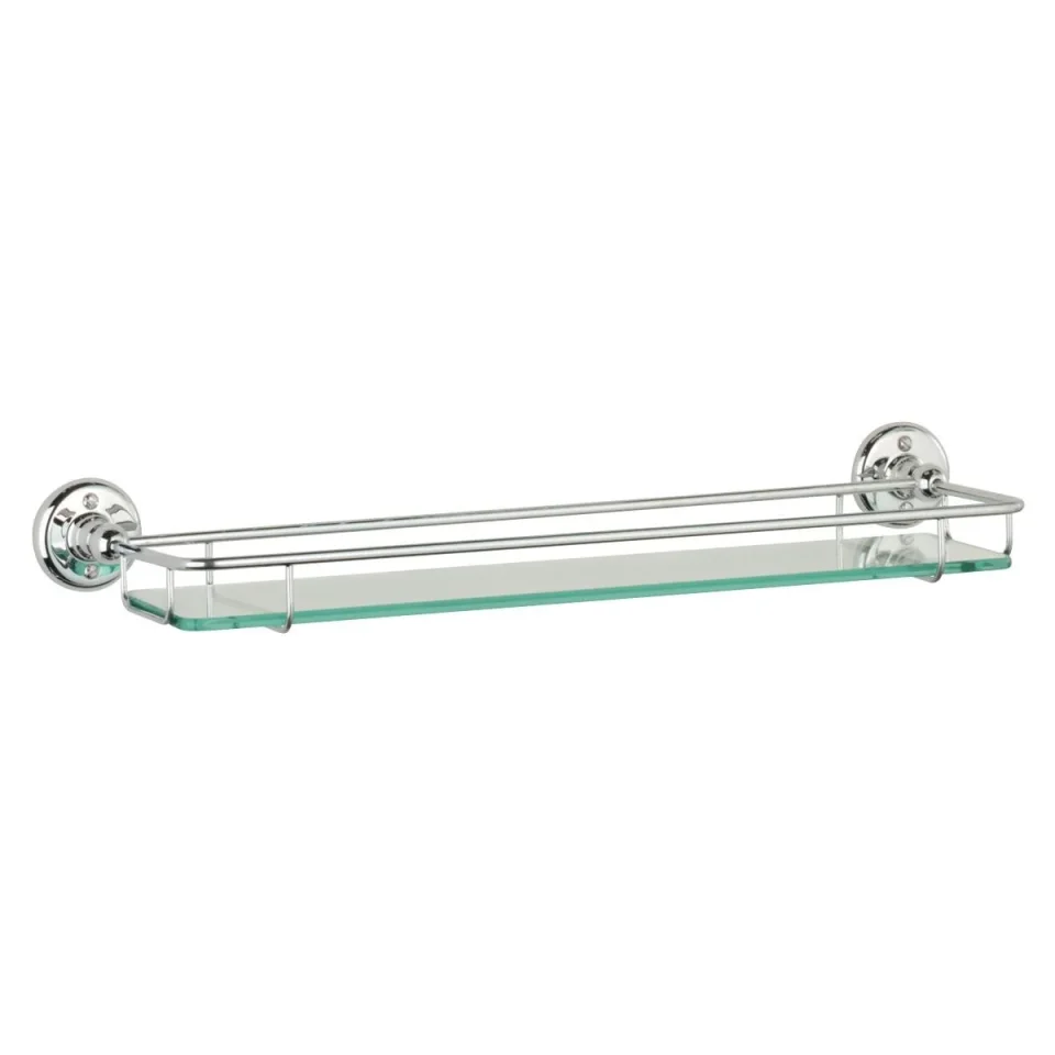 Roper Rhodes Keswick Glass Gallery Shelf - Chrome product image - Image 1