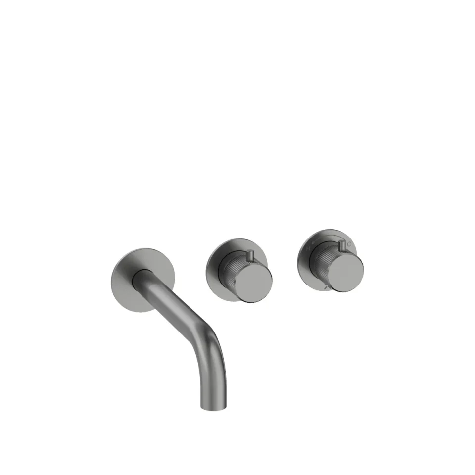 Crosswater Module 3one6 2 Control Trimset With Bath Spout Stainless Slate product image - Image 1