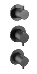 Vos Modular Thermostatic Concealed 3 outlet Shower Valve Matt Black