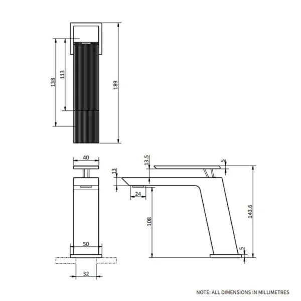 Crosswater Limit Basin Monobloc Brushed Brass