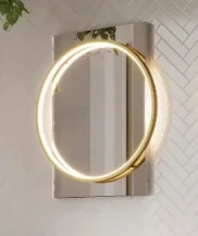 Hib Solas 50 Mirror (brushed Brass Frame) H70 X W50 X D7.8cm