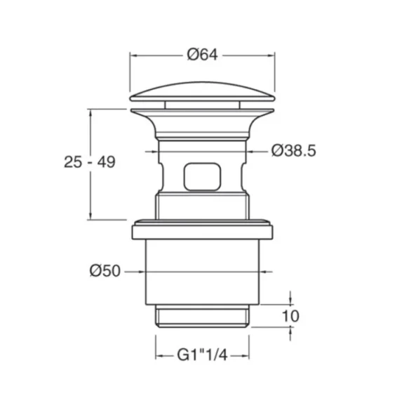 Crosswater Mpro Universal Basin Click Clack Waste Stainless detail view - Image 3