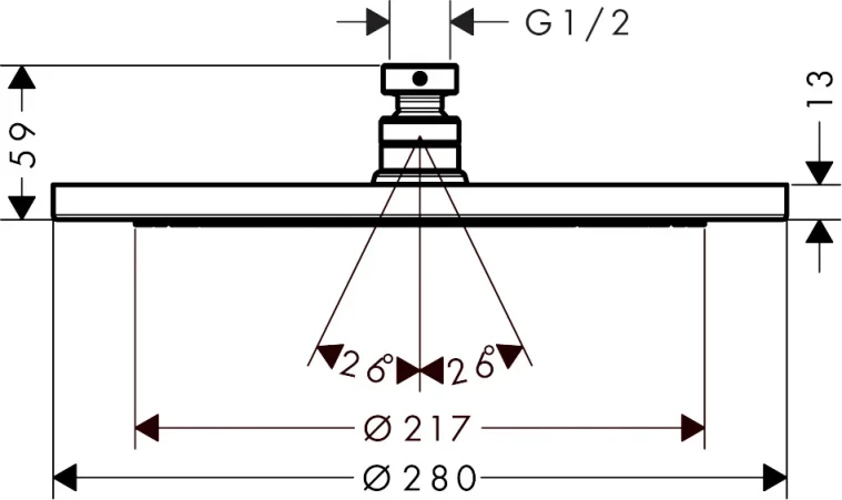 Hansgrohe Croma 280 Air Overhead Shower Chrome Chrome detail view - Image 2