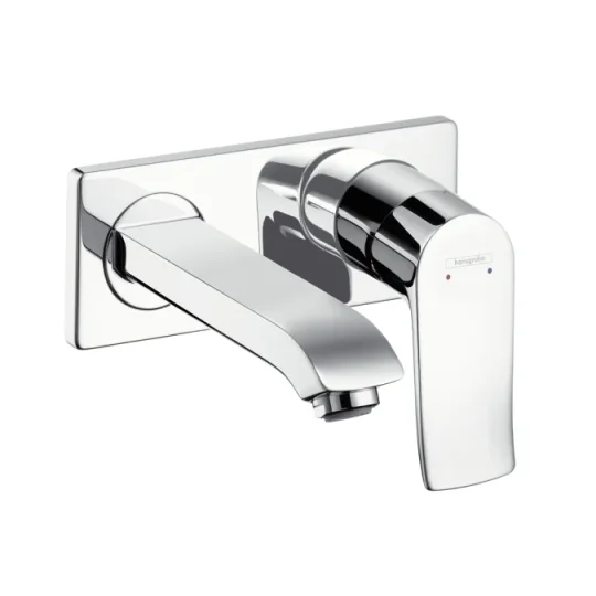 Hansgrohe Metris 2-h.basin M.conc.fs Short Chrome detail view - Image 2