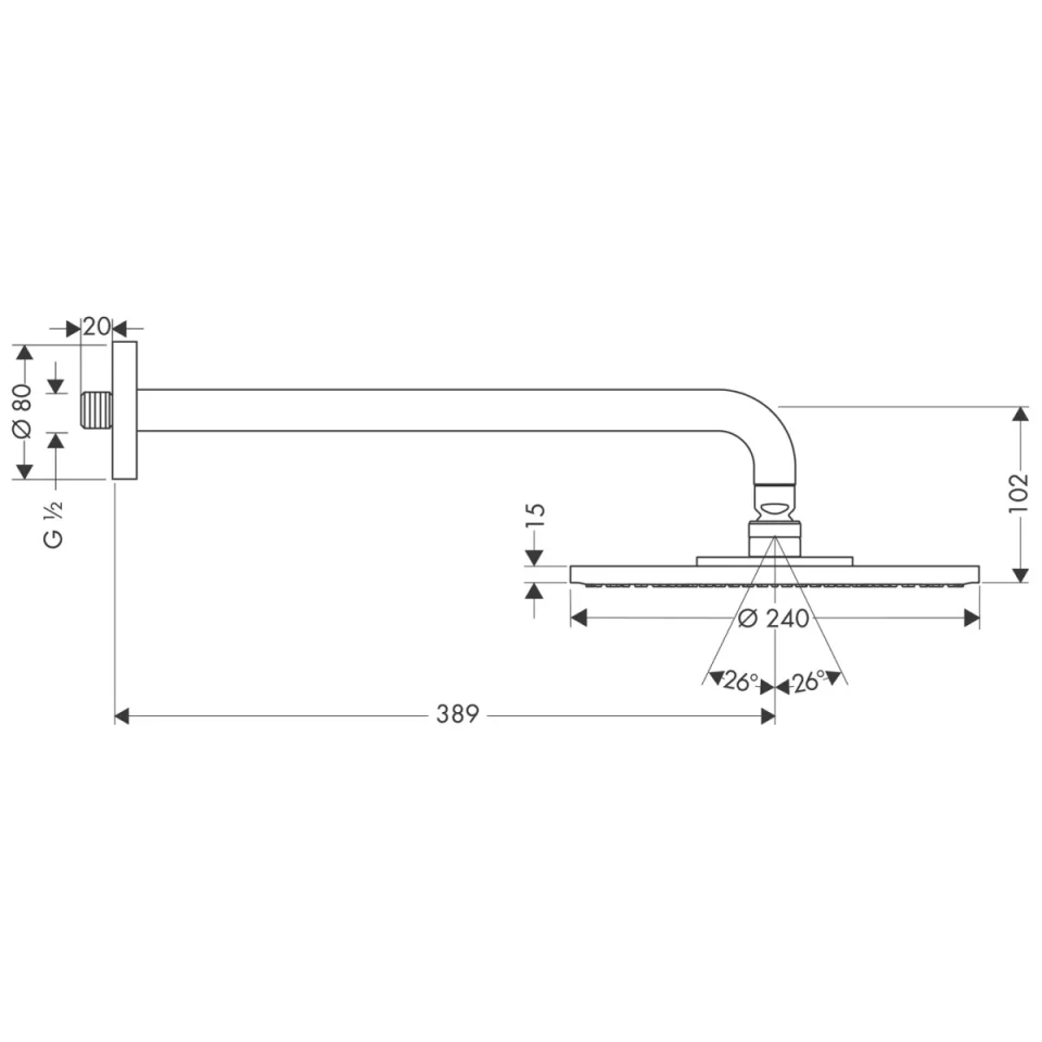 Hansgrohe Raindance Air Overhead Shower 240mm Chrome detail view - Image 3