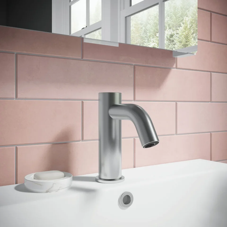 Crosswater Mpro Basin Mono Sensor Deck Mounted Stainless Steel Effect product image - Image 1