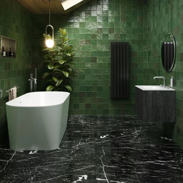 Crosswater Carne Free Standing Bath with Overflow and Waste 1700 x 750mm Gloss White