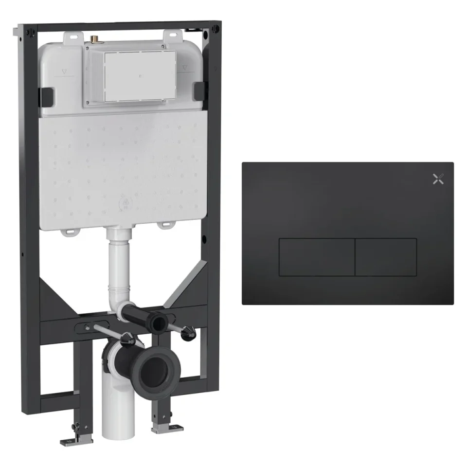Crosswater Mpro Stainless Steel Frame Set 5 Matt Black product image - Image 1