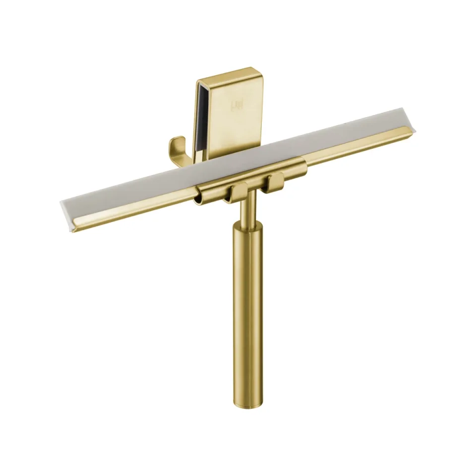 Just Taps Shower Squeegee And Towel Hook Brushed Brass product image - Image 1