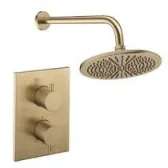 Crosswater Crossbox Shower Set 10 Brushed Brass 200mm