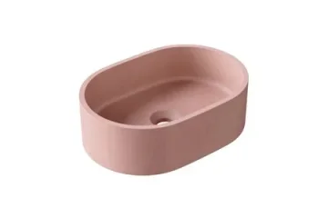 HIB Entero Concrete Vessel Basin - Dusky Pink Pill Shaped