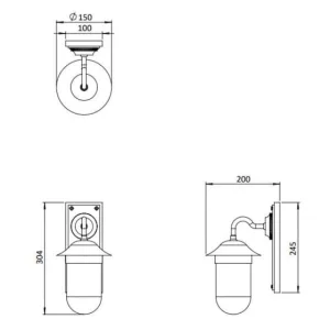 Burlington Guild Wall Light & Frosted Glass Gold