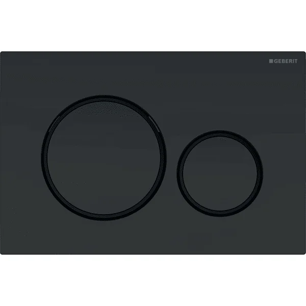 Geberit Sigma20 Round Flush Plate For Dual Flush - Matt Black With Black Detail