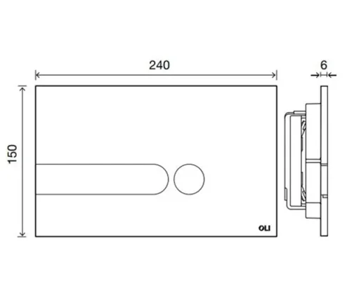 Oli Iplate Soft White Dual Flush Plate detail view - Image 2