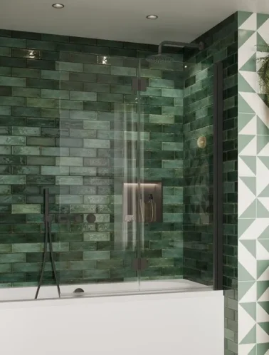 Crosswater Asura Fully Folding Bath Screen Slate product image - Image 1