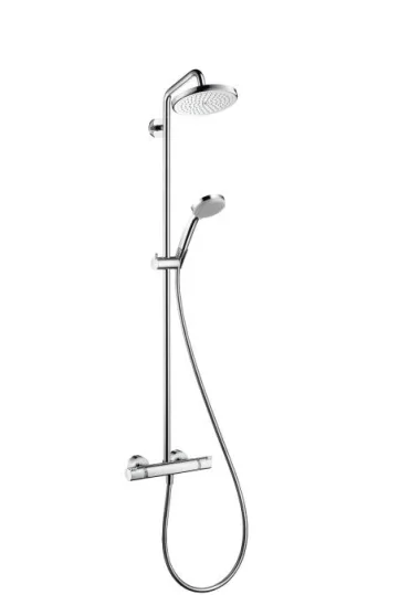 Hansgrohe Croma 220 Showerpipe Shower W.therm. Chrome detail view - Image 2