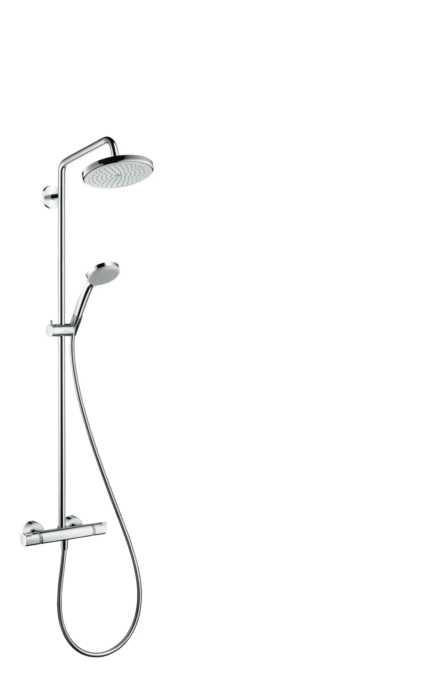 Hansgrohe Croma Showerpipe 220 1jet Ecosmart With Thermostatic Shower Mixer Chrome