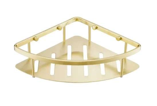 Just Taps Kono Corner Basket Brushed Brass product image - Image 1