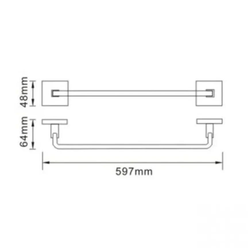 Bristan Square Towel Rail technical drawing - Image 2