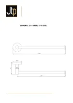 Just Taps Vos Towel Bar Brushed Black technical drawing - Image 2