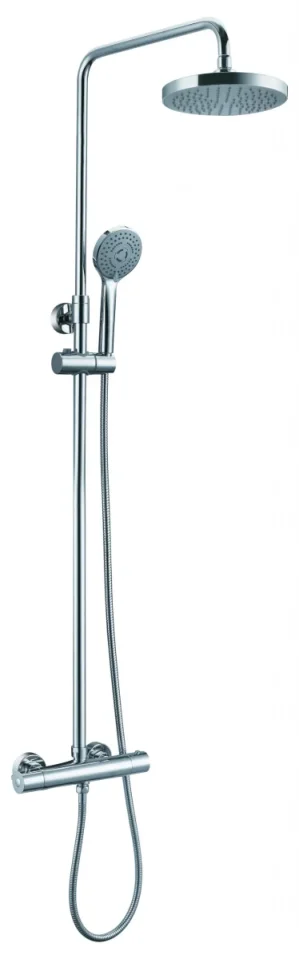 Just Taps Eco Round Thermostatic Bar Valve With 2 Outlets Chrome product image - Image 1