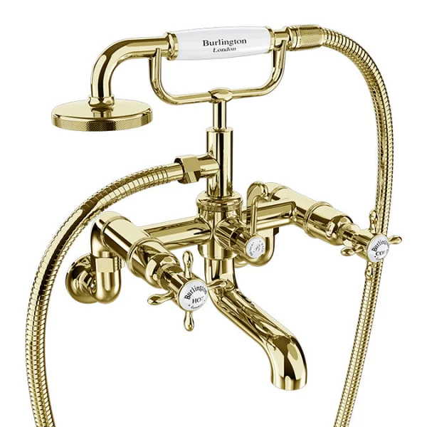 Burlington Guild Bath Shower Mixer Wall Mounted Gold